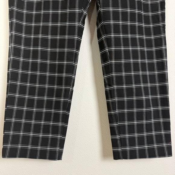Maurices Plaid Crop Pants XL NWT Black White Mid Rise Stretch Work Trousers - Picture 7 of 16
